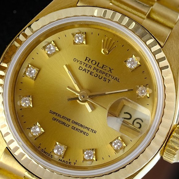 Rolex Datejust 18K Gold Factory Diamond Dial 26mm - Picture 1 of 14
